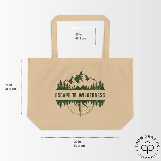 Large ESCAPE TO WILDERNESS Mountain Tote Bag