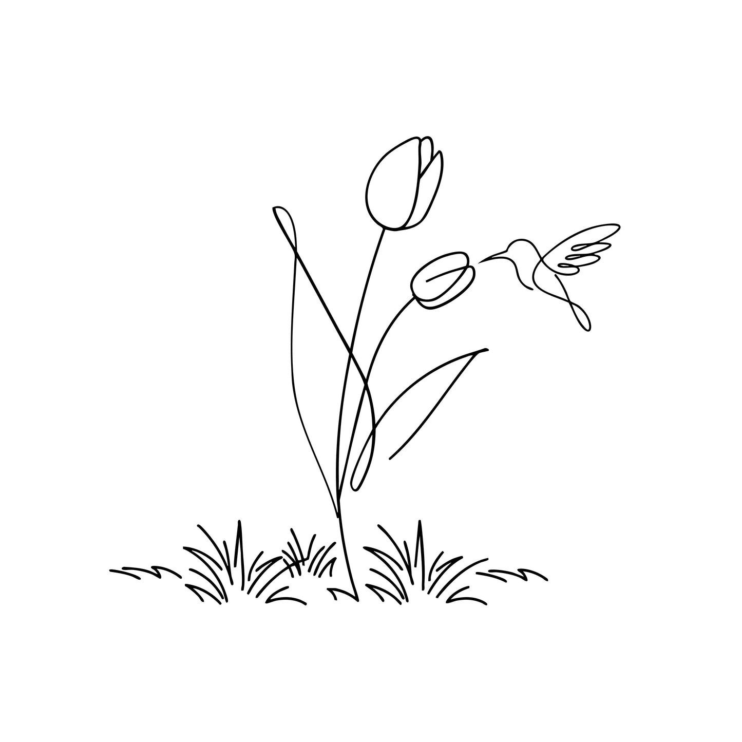 HUMMINGBIRD Enamel Mug - Tulip and Hummingbird