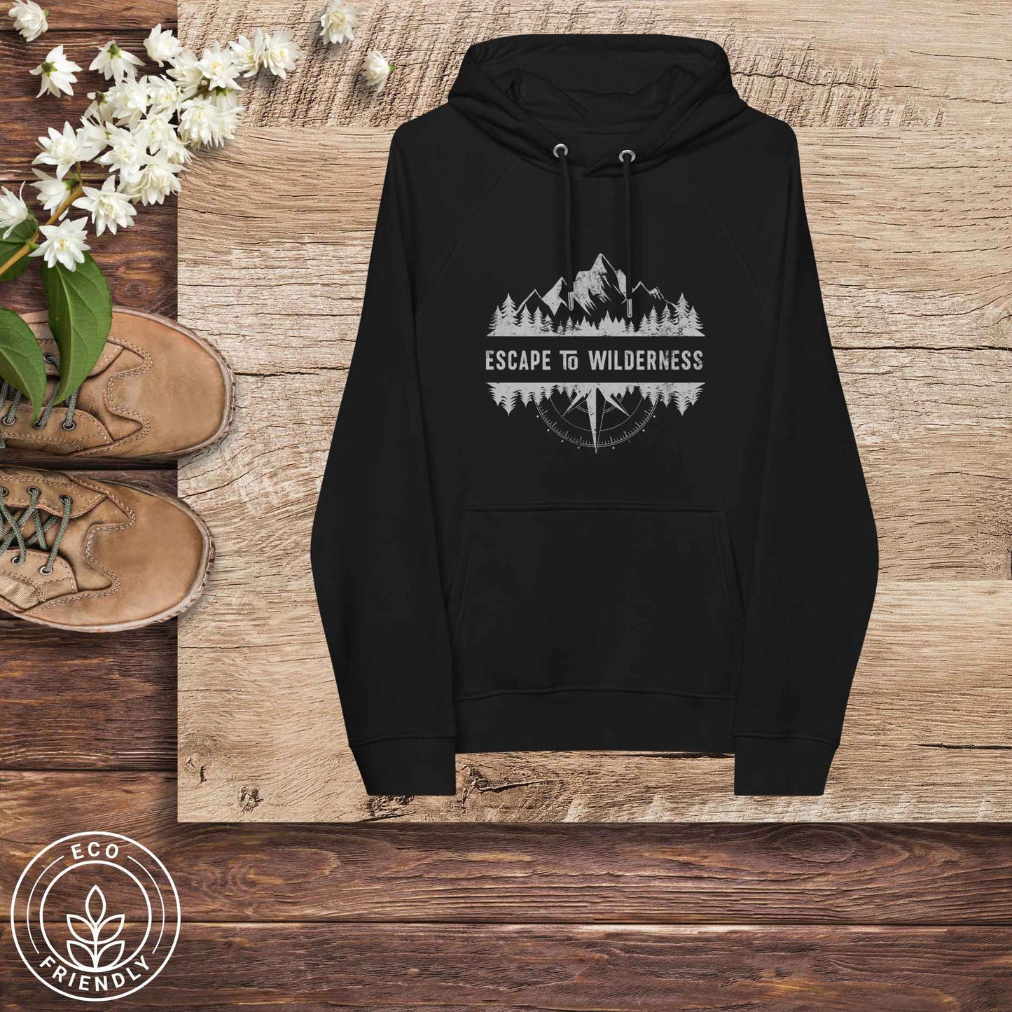 ESCAPE TO WILDERNESS Unisex Eco-Friendly Hoodie