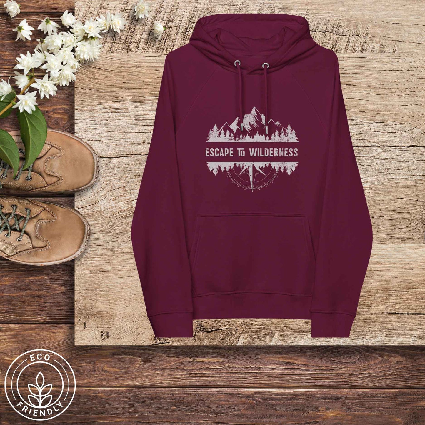 ESCAPE TO WILDERNESS Unisex Eco-Friendly Hoodie