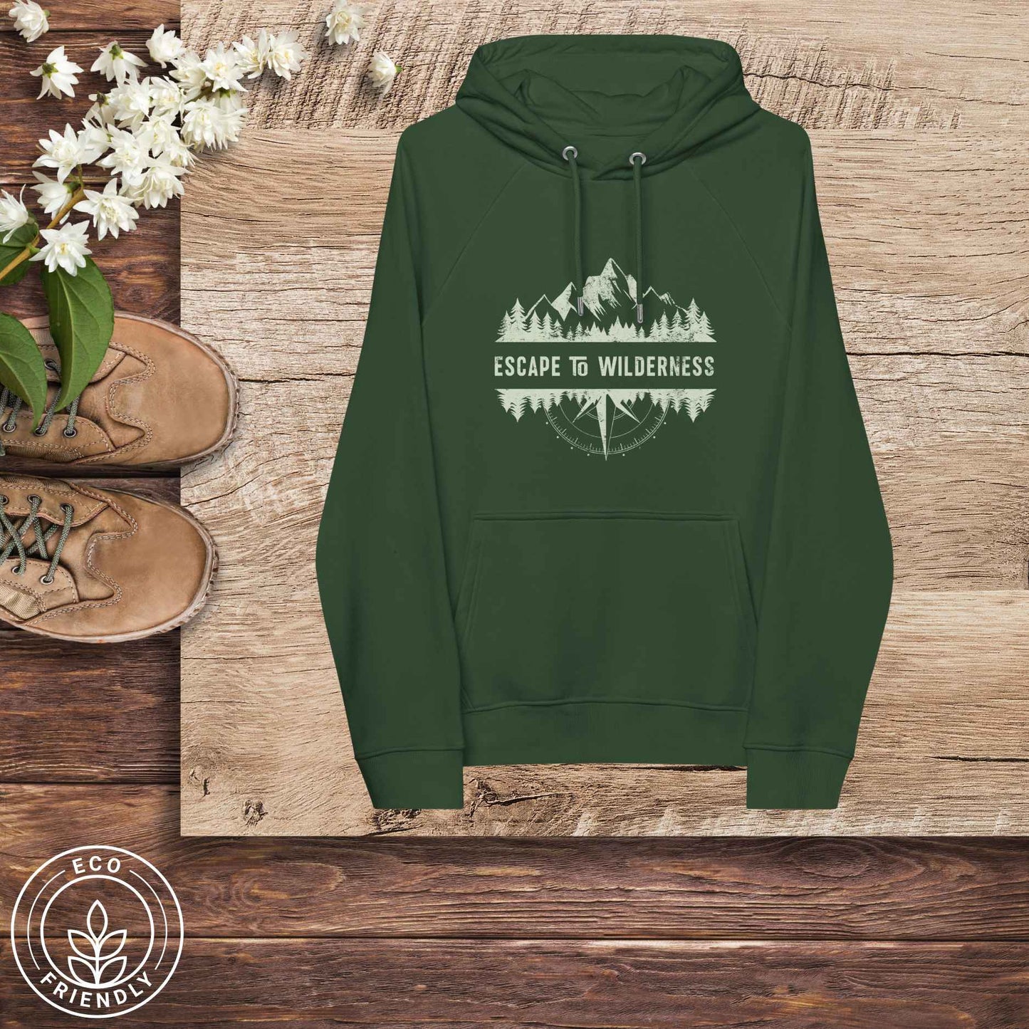 ESCAPE TO WILDERNESS Unisex Eco-Friendly Hoodie