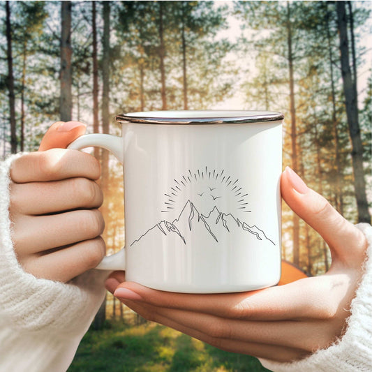Explore Wilderness Enamel Mug - Mountain Adventure
