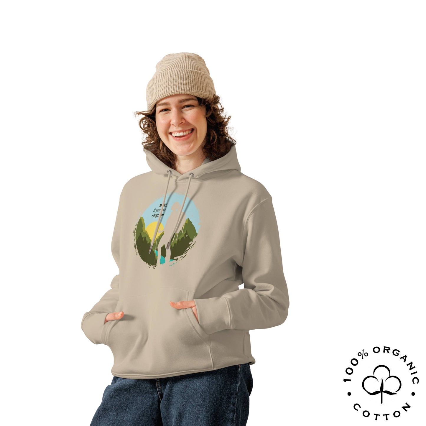 MOVE AT YOUR OWN RHYTHM Women's Organic Cotton Hoodie