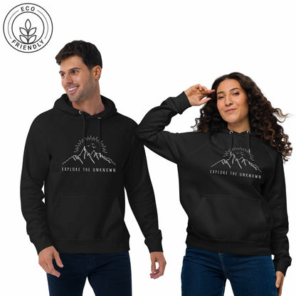 EXPLORE THE UNKNOWN Unisex Eco Hoodie