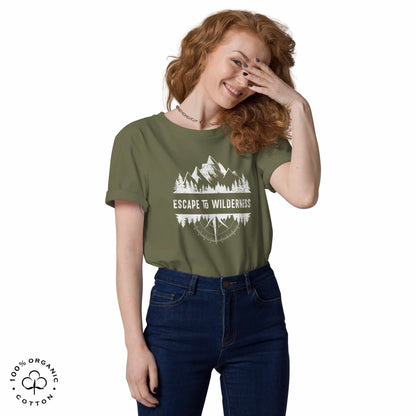 ESCAPE TO WILDERNESS Women's Organic Cotton T-Shirt