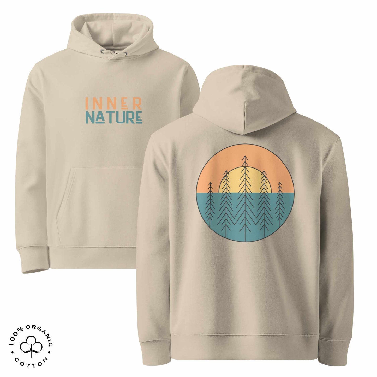 INNER NATURE Sun-and-tree Unisex Organic Cotton Hoodie