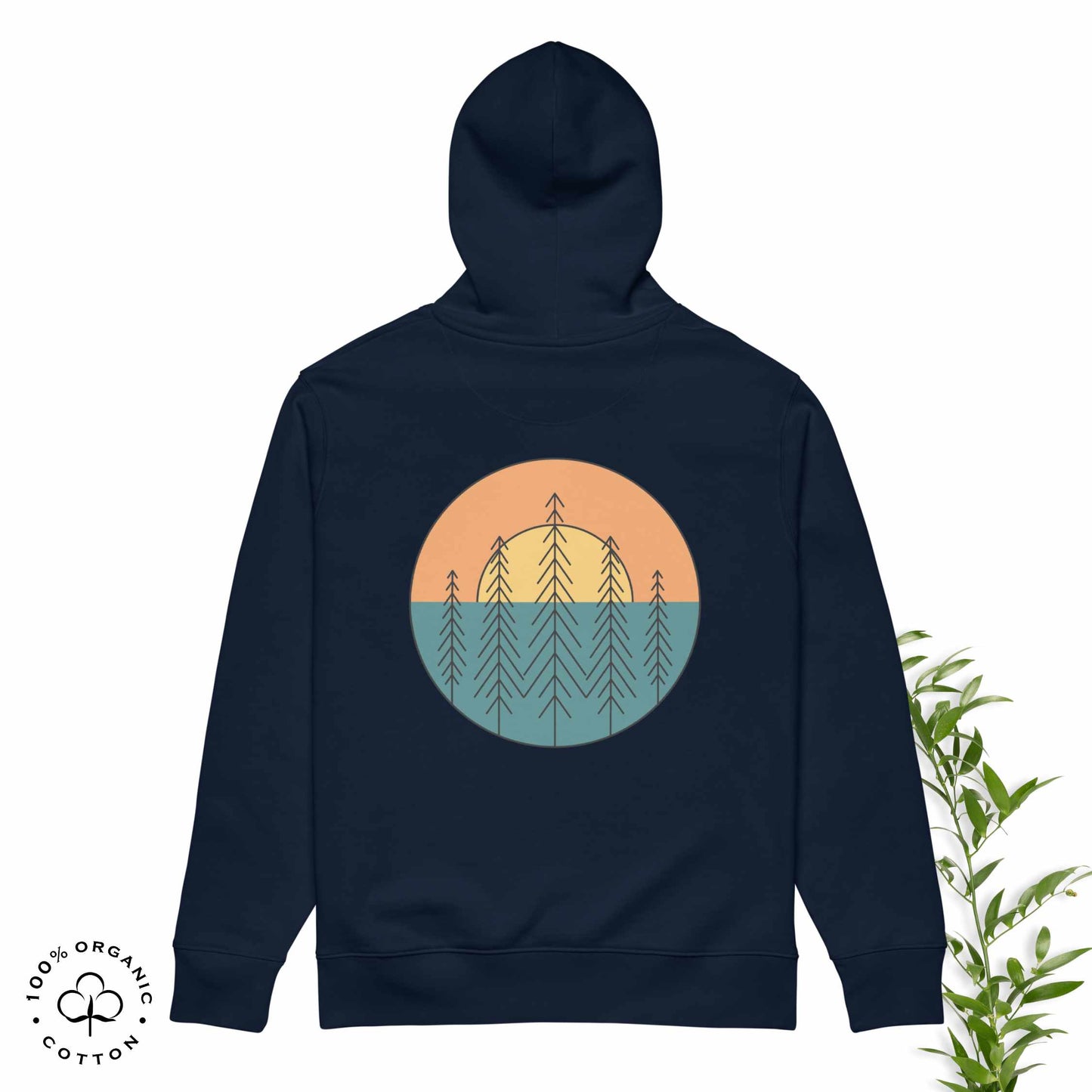 INNER NATURE Sun-and-tree Unisex Organic Cotton Hoodie