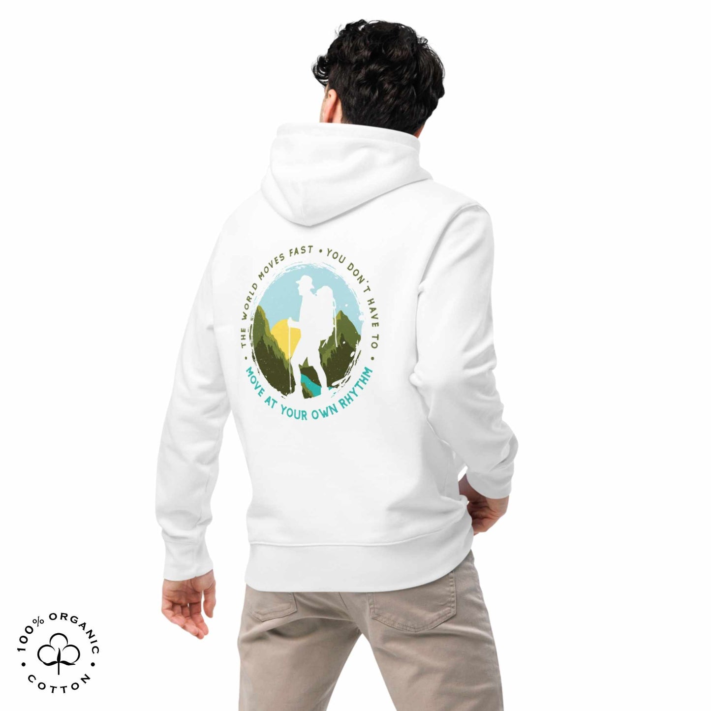 MOVE AT YOUR OWN RHYTHM Men's Organic Cotton Hoodie