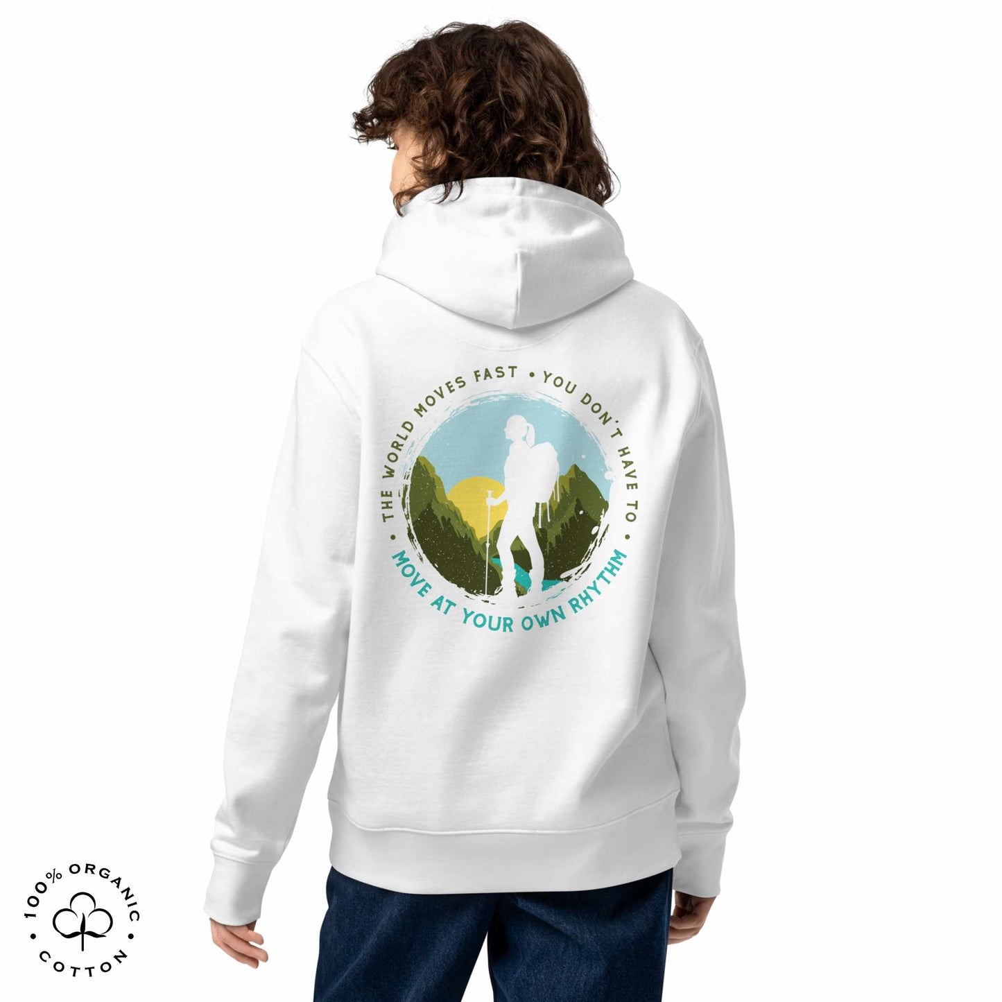 MOVE AT YOUR OWN RHYTHM Women's Organic Cotton Hoodie