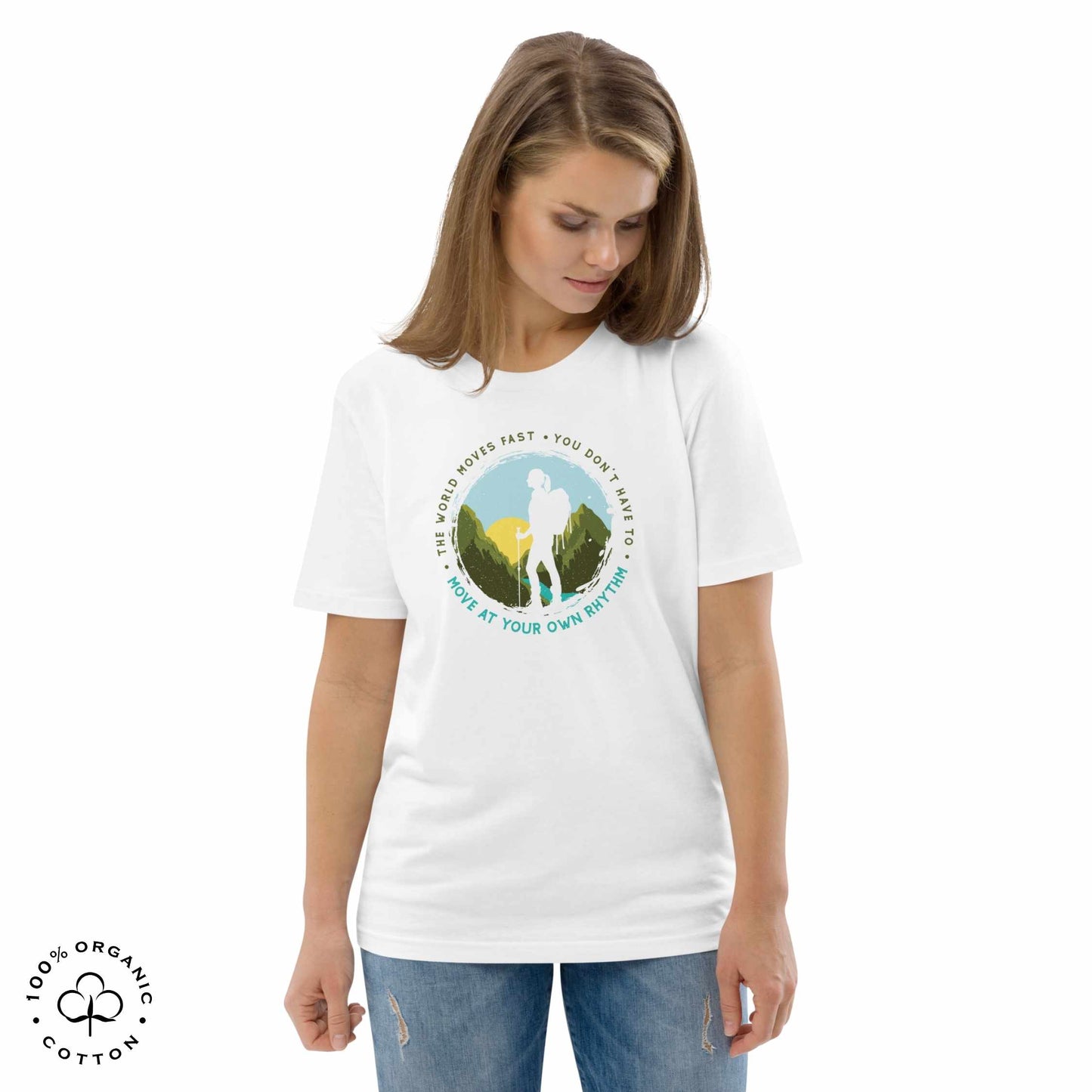 MOVE AT YOUR OWN RHYTHM Women's Organic Cotton T-Shirt