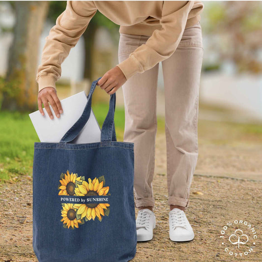 POWERed by SUNSHINE Organic Denim Tote bag