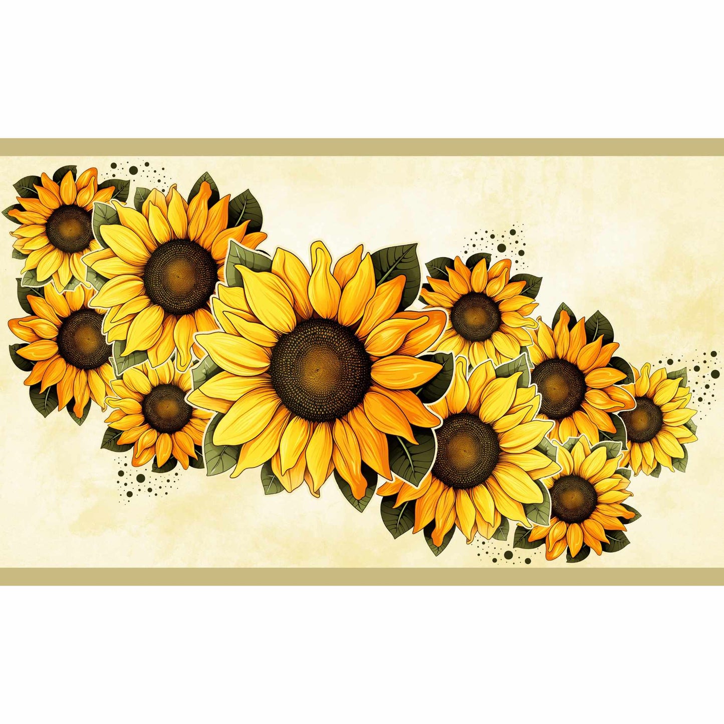 Illustration of sunflowers on a beige background